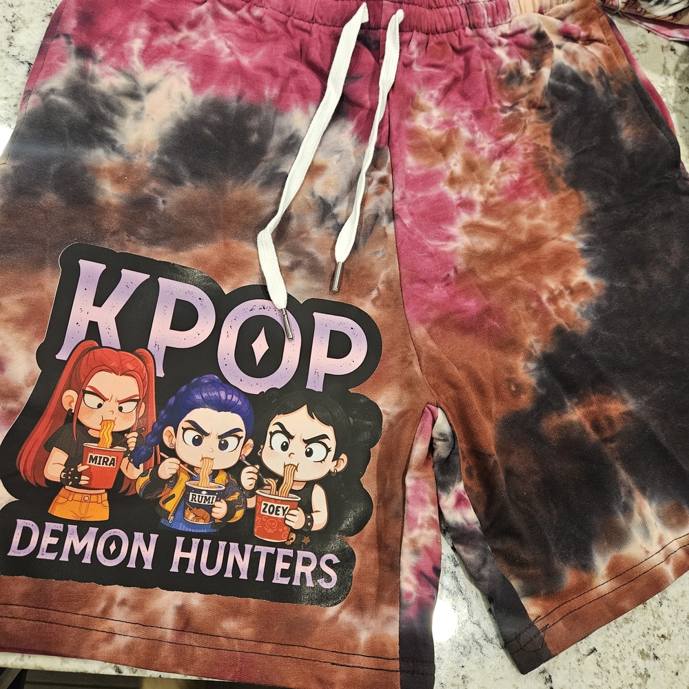 KPOP Demon Hunters Kids Tie-Dye Shorts